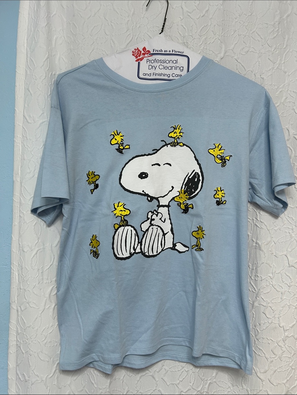 New with tags Peanuts Light Blue Snoopy & Woodstock Short Sleeve Graphic Tee